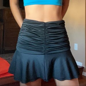 Black Ruched Y2K Skirt